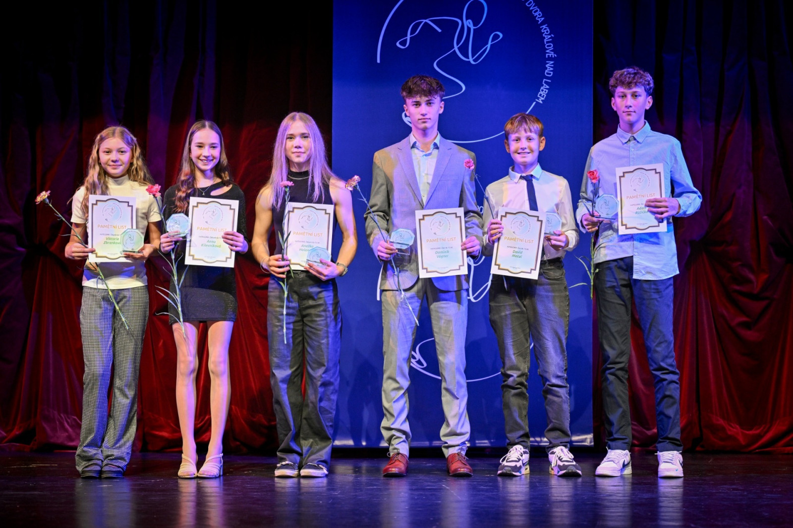 ci a kyn do 15 let: Viktorie Zbrankov, Dominik Vgner, David Motal, Adam Rika, Anna Kilevnkov, Aneka Holanov